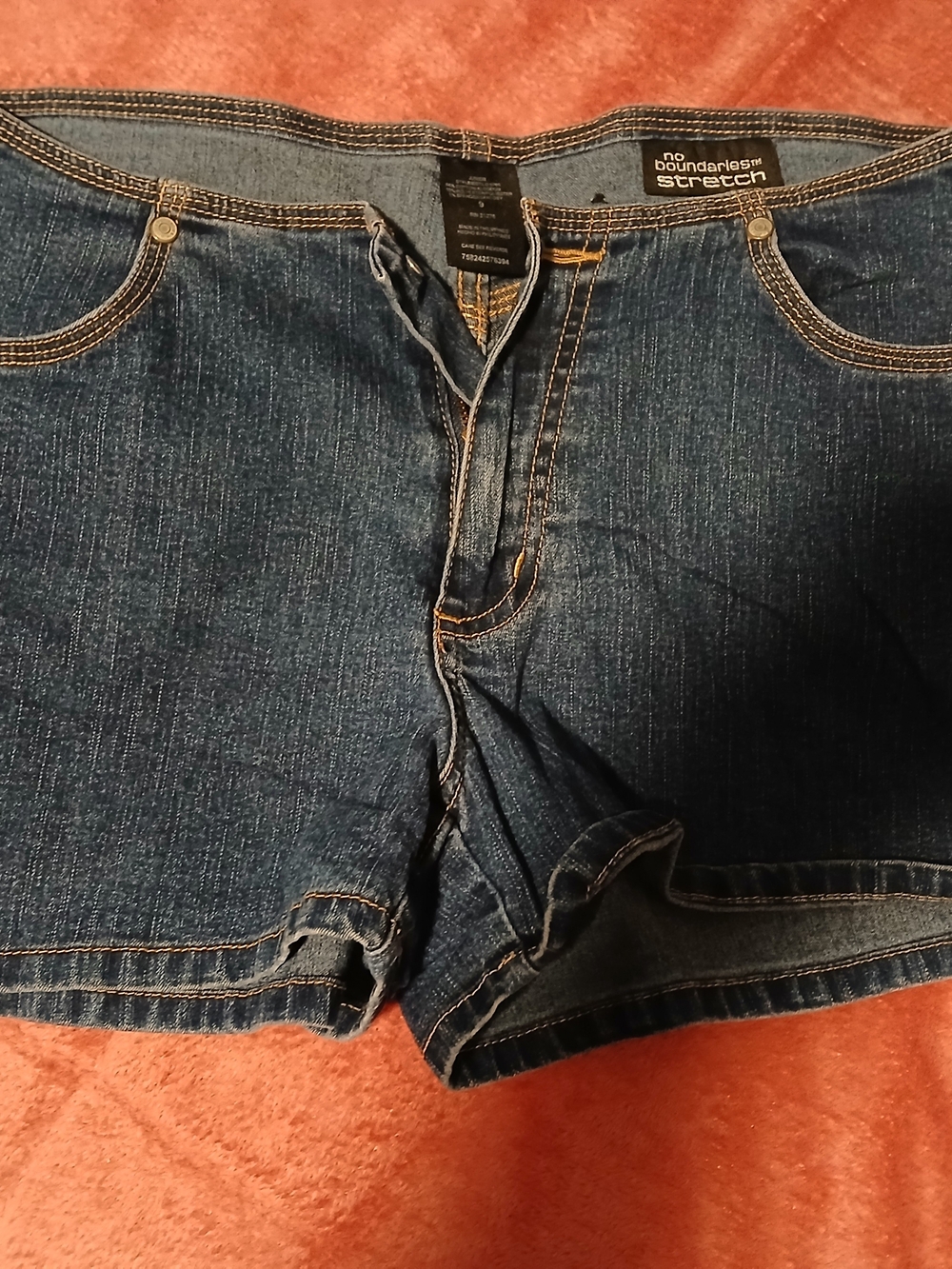 No Boundaries Dark Blue Stretch Denim Shortalls